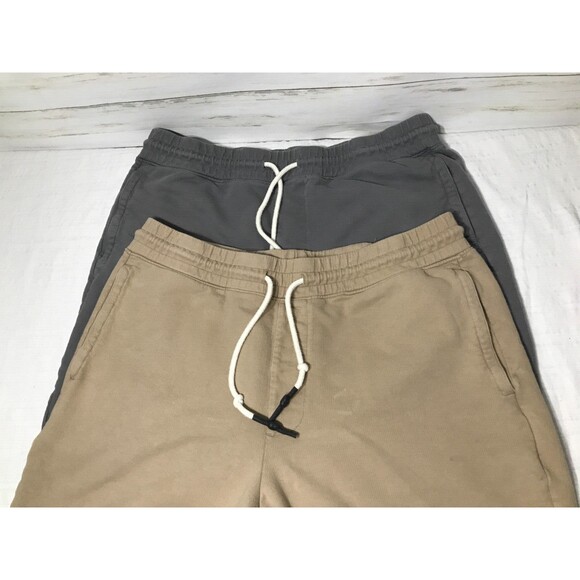 2 PAIR AG Adriano Goldschmied Jeans Co. Size LARGE Brown Gray Terry Sweat Shorts - Picture 2 of 16